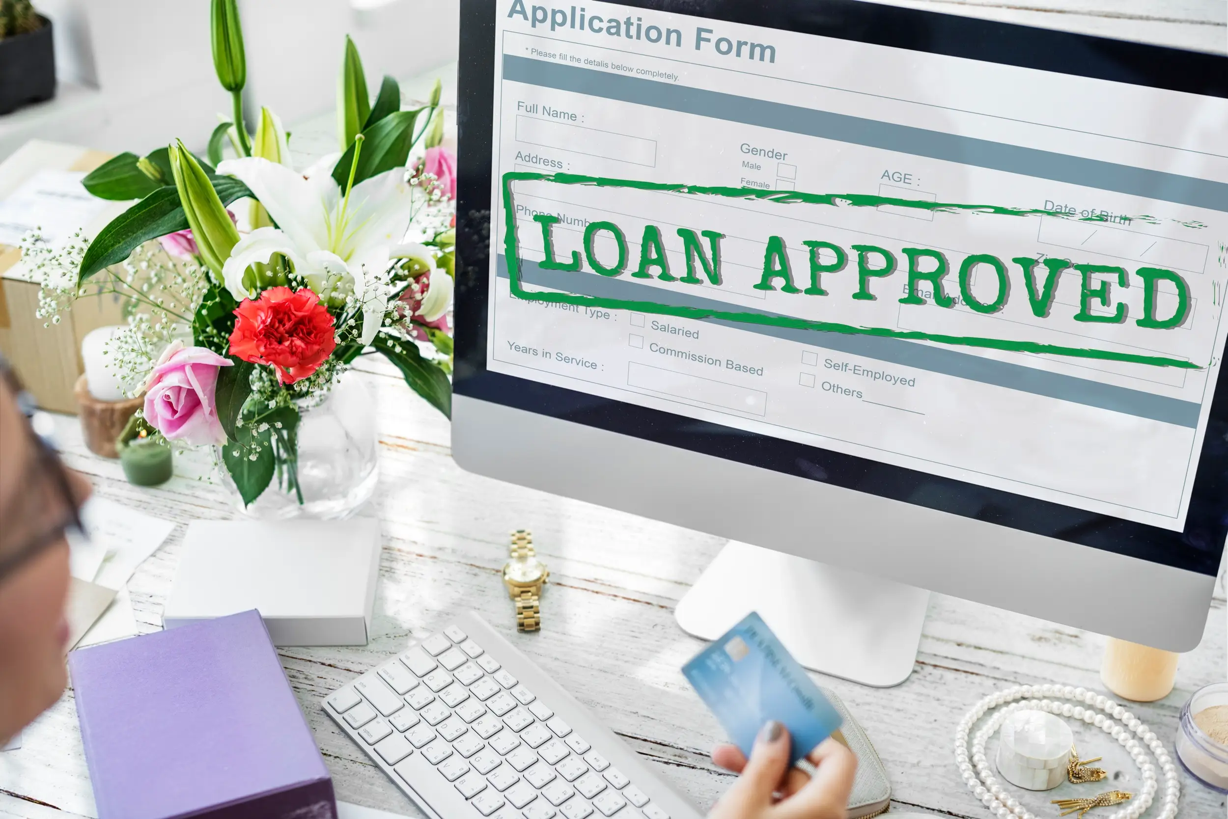 Loan application form marked as approved